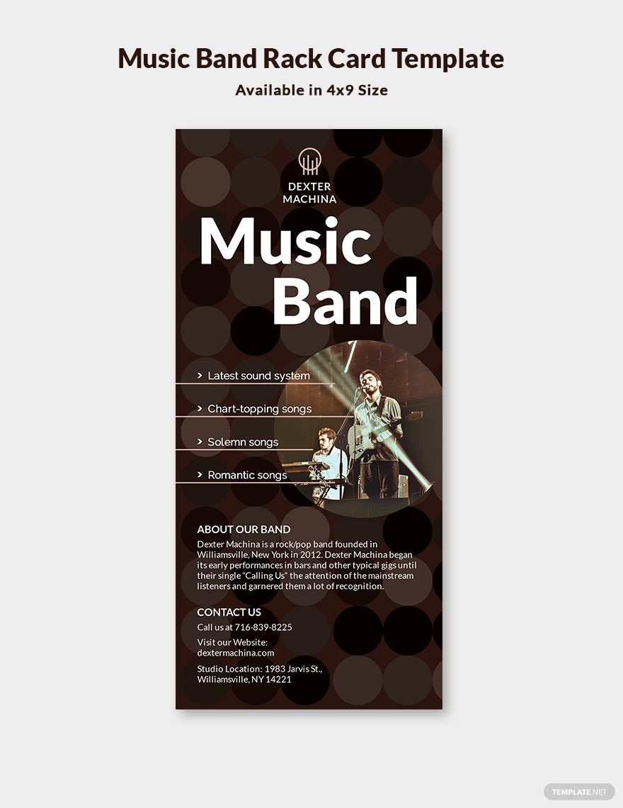 Music Band Rack Card Template