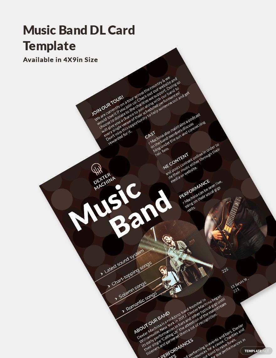 Music Band DL Card Template