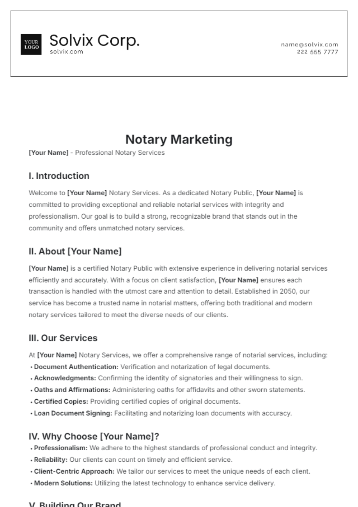 Notary Marketing Template