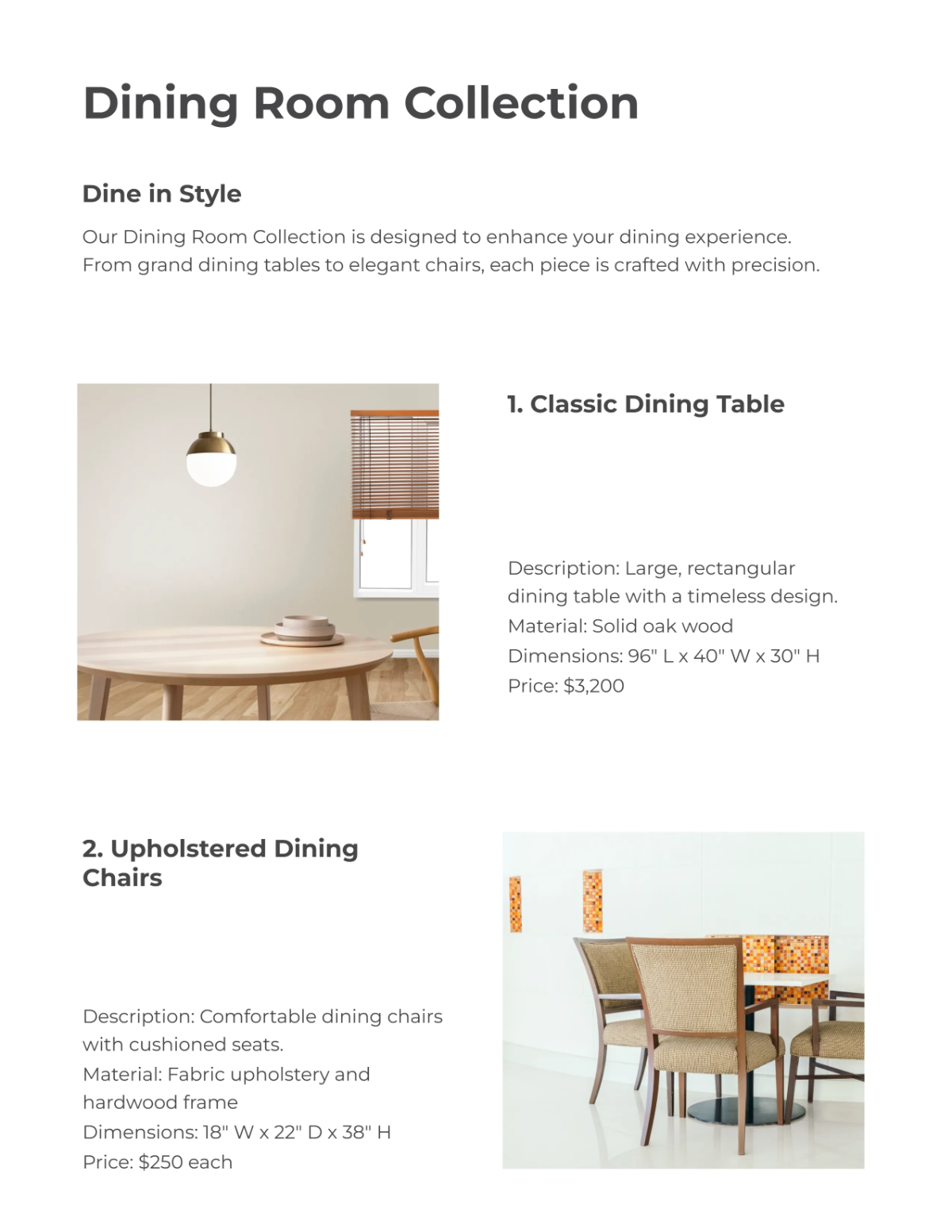 Free Minimalist Furniture Catalog Template to Edit Online
