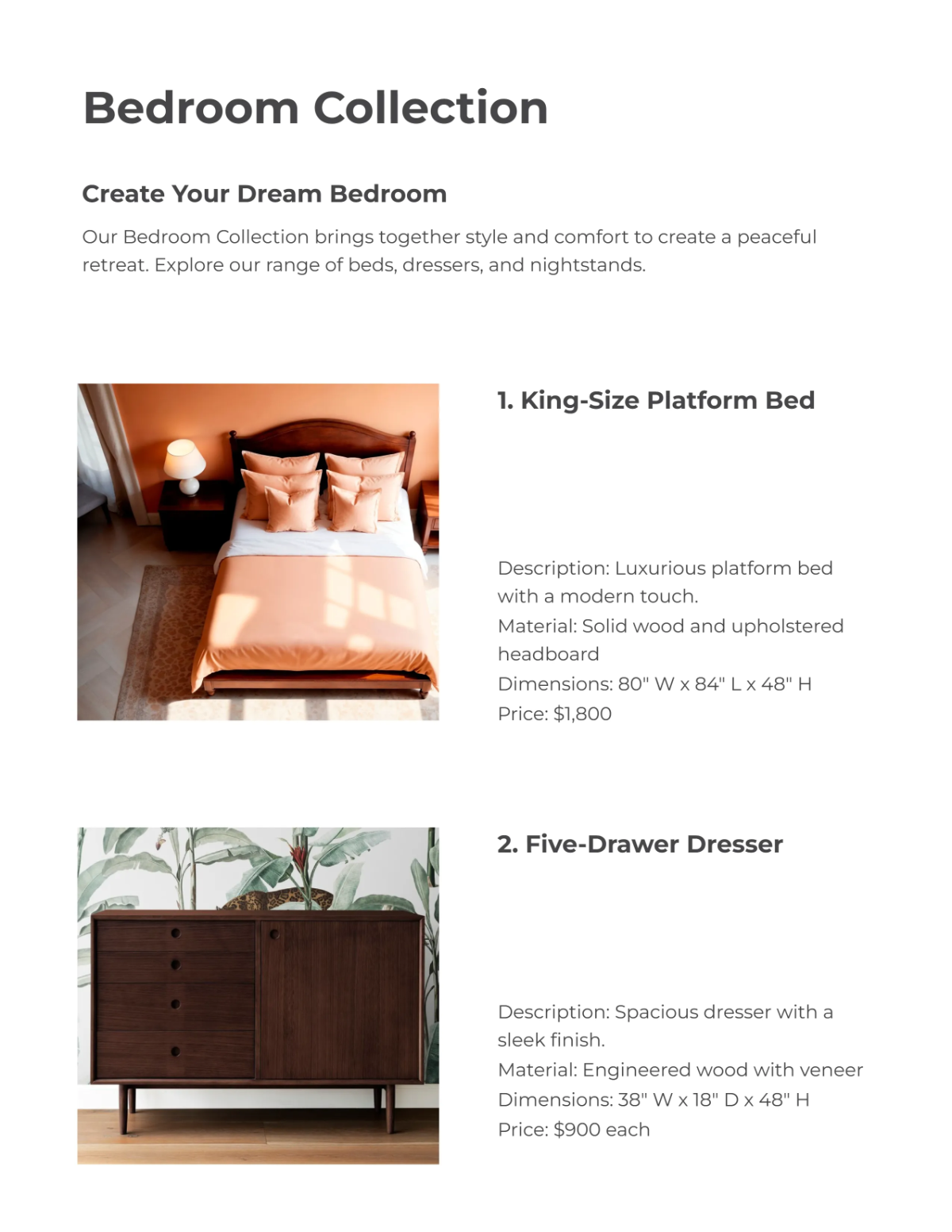 Free Minimalist Furniture Catalog Template to Edit Online