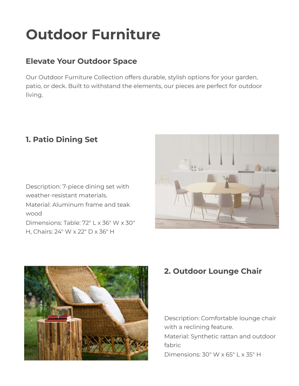 Free Minimalist Furniture Catalog Template to Edit Online