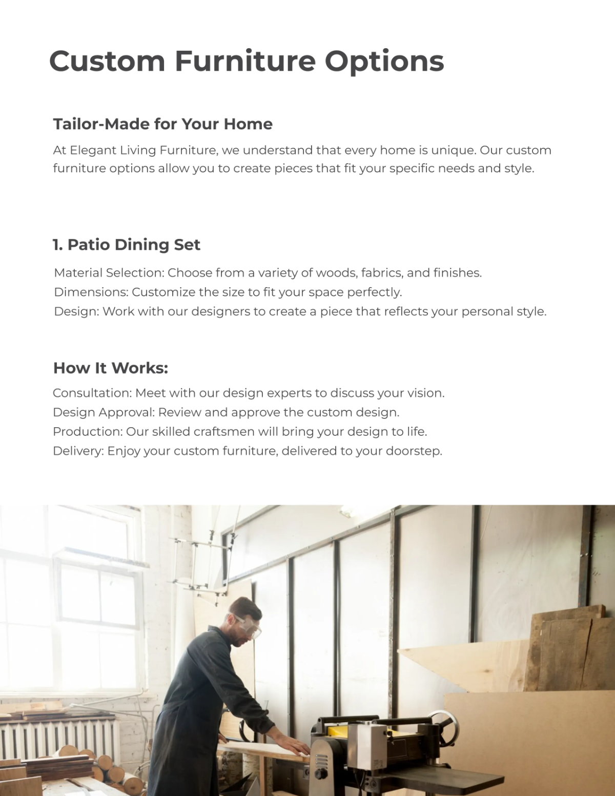 Free Minimalist Furniture Catalog Template to Edit Online