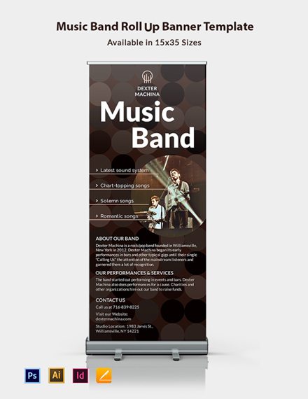 Music Band Roll Up Banner Template