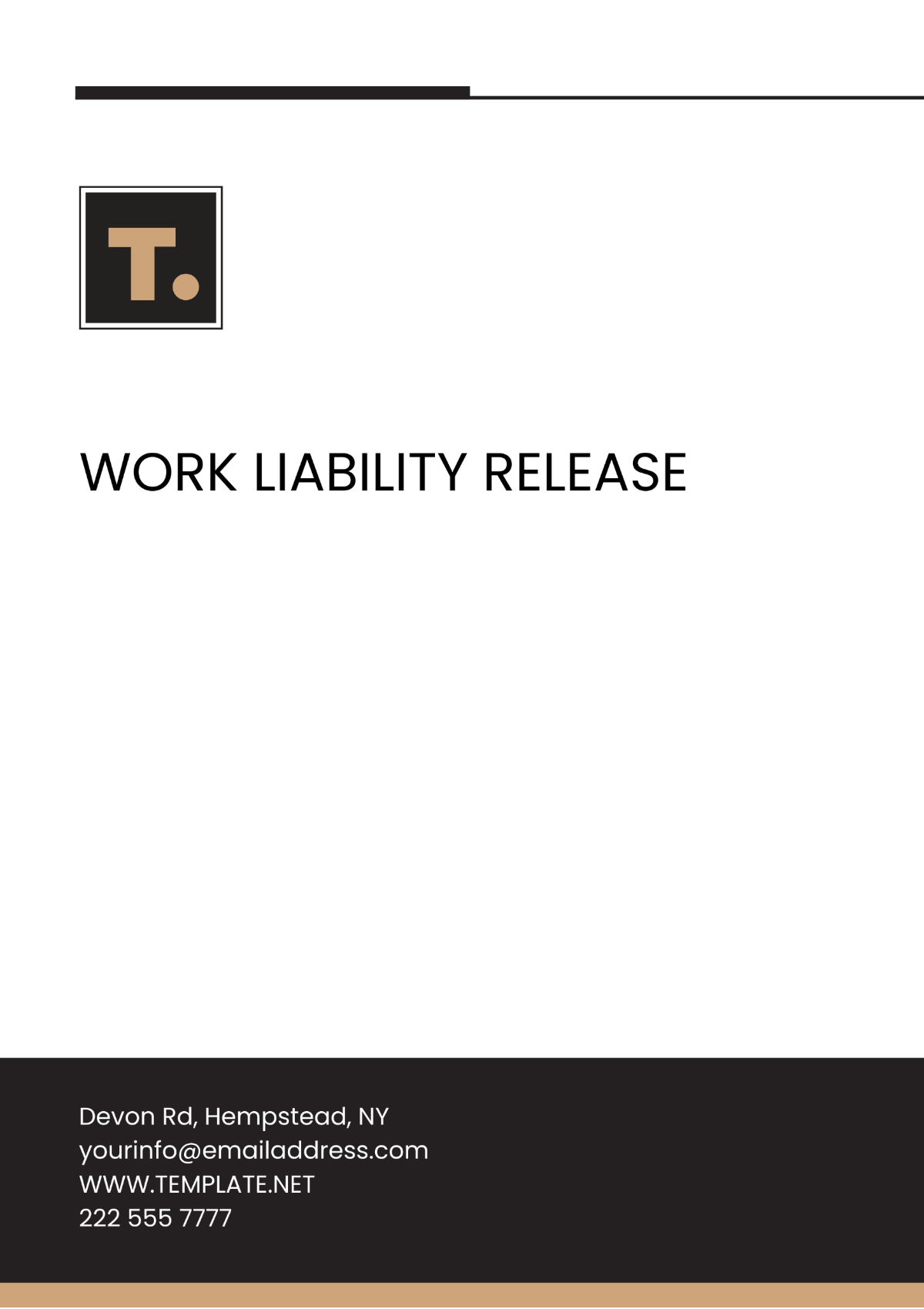 Aesthetic Work Liability Release Template