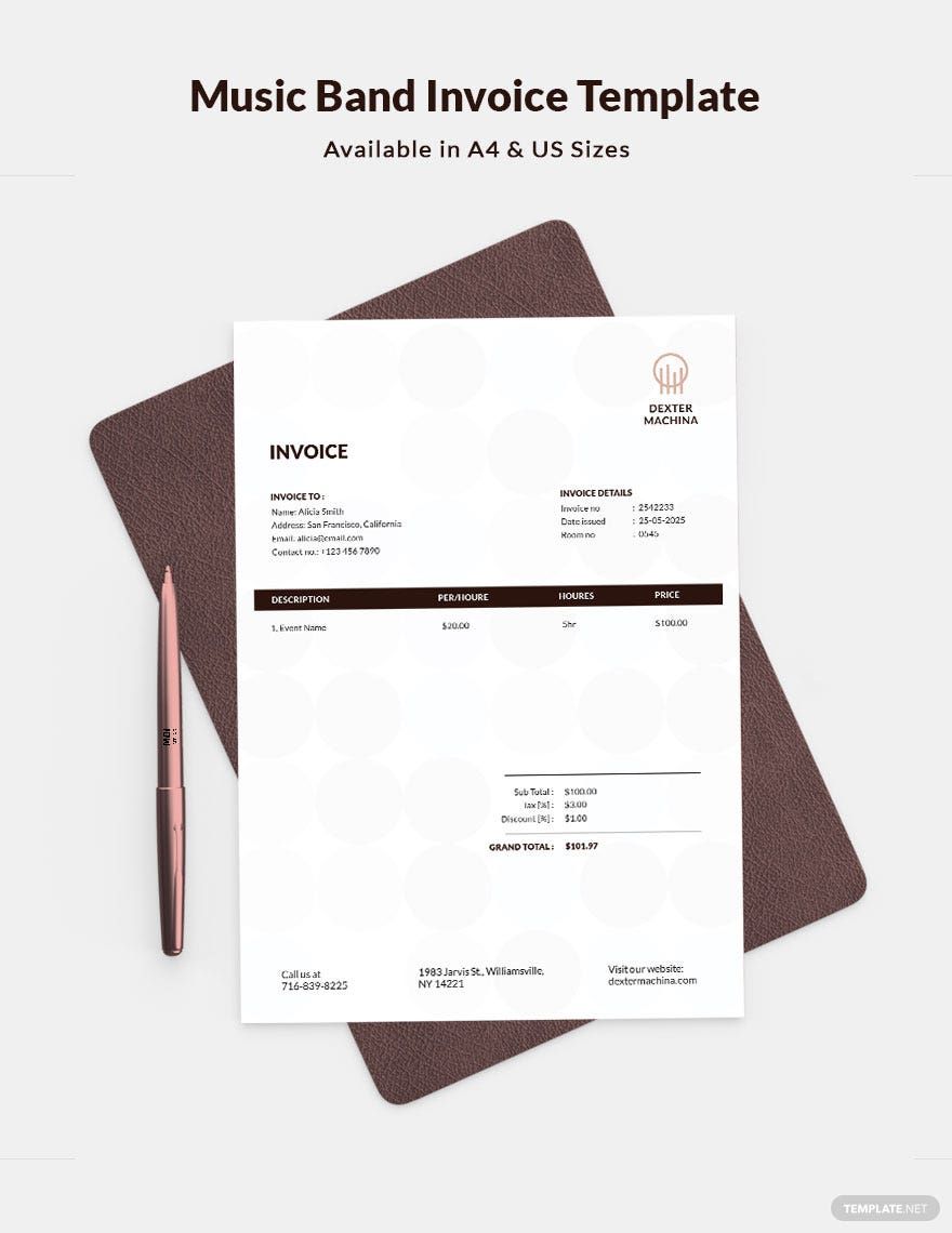 Music Band Invoice Template