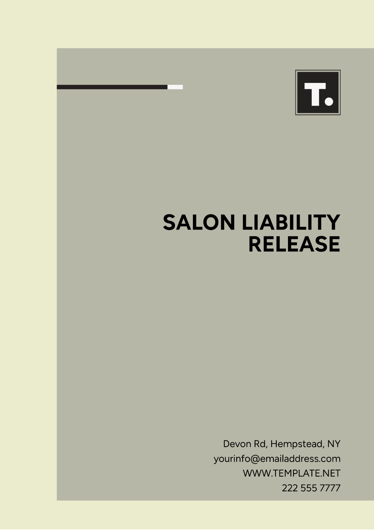 Salon Liability Release Design Template