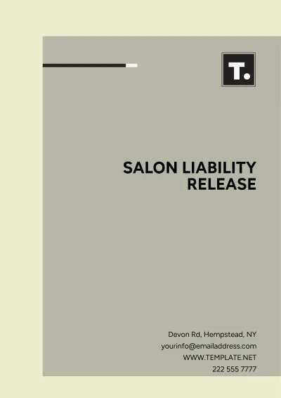 Free Salon Liability Release Design Template to Edit Online