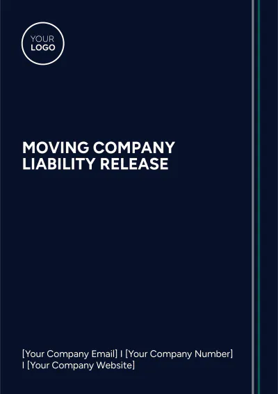 Free Moving Company Liability Release Template to Edit Online