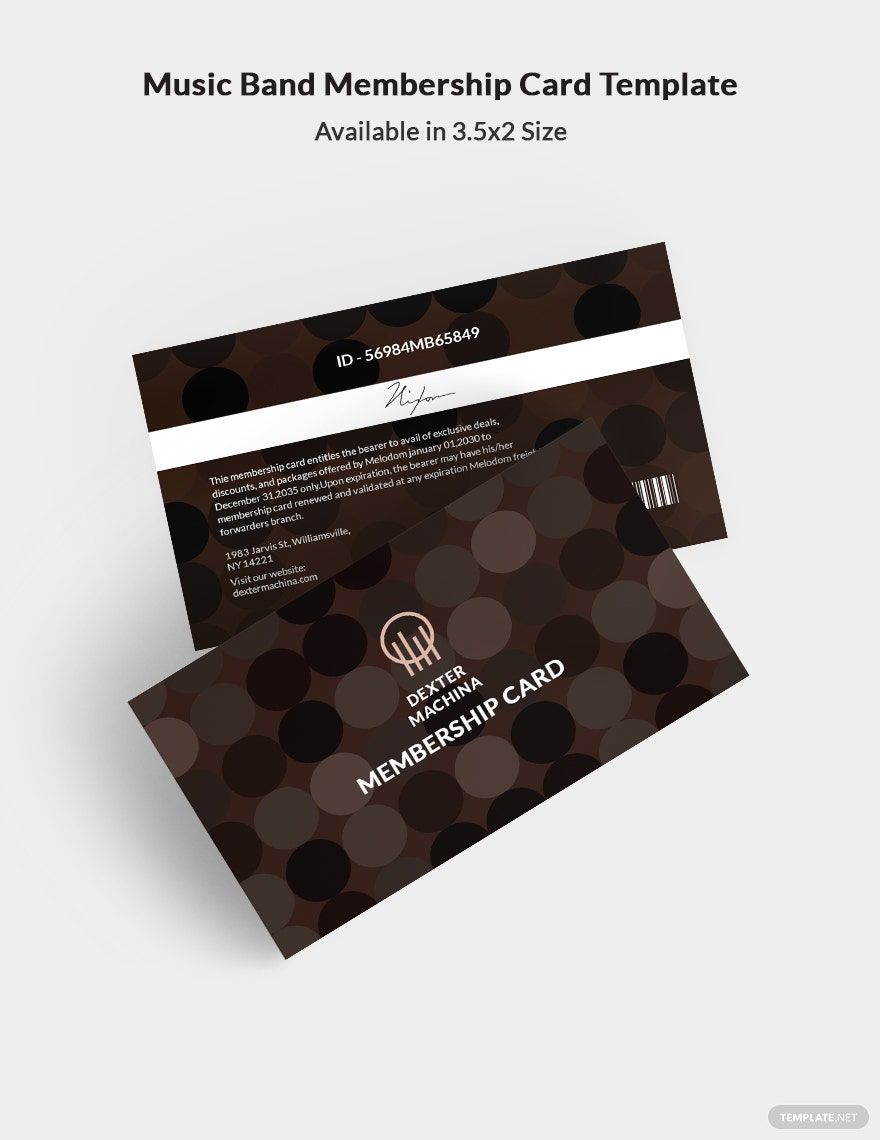 Music Band Membership Card Template in PSD, Publisher, Word, Illustrator, InDesign, Pages - Download | Template.net