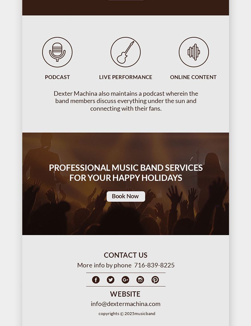Music Band Email Newsletter Template