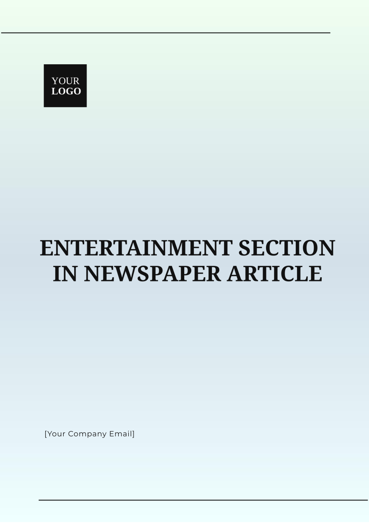 Entertainment Section in Newspaper Article Template - Edit Online & Download