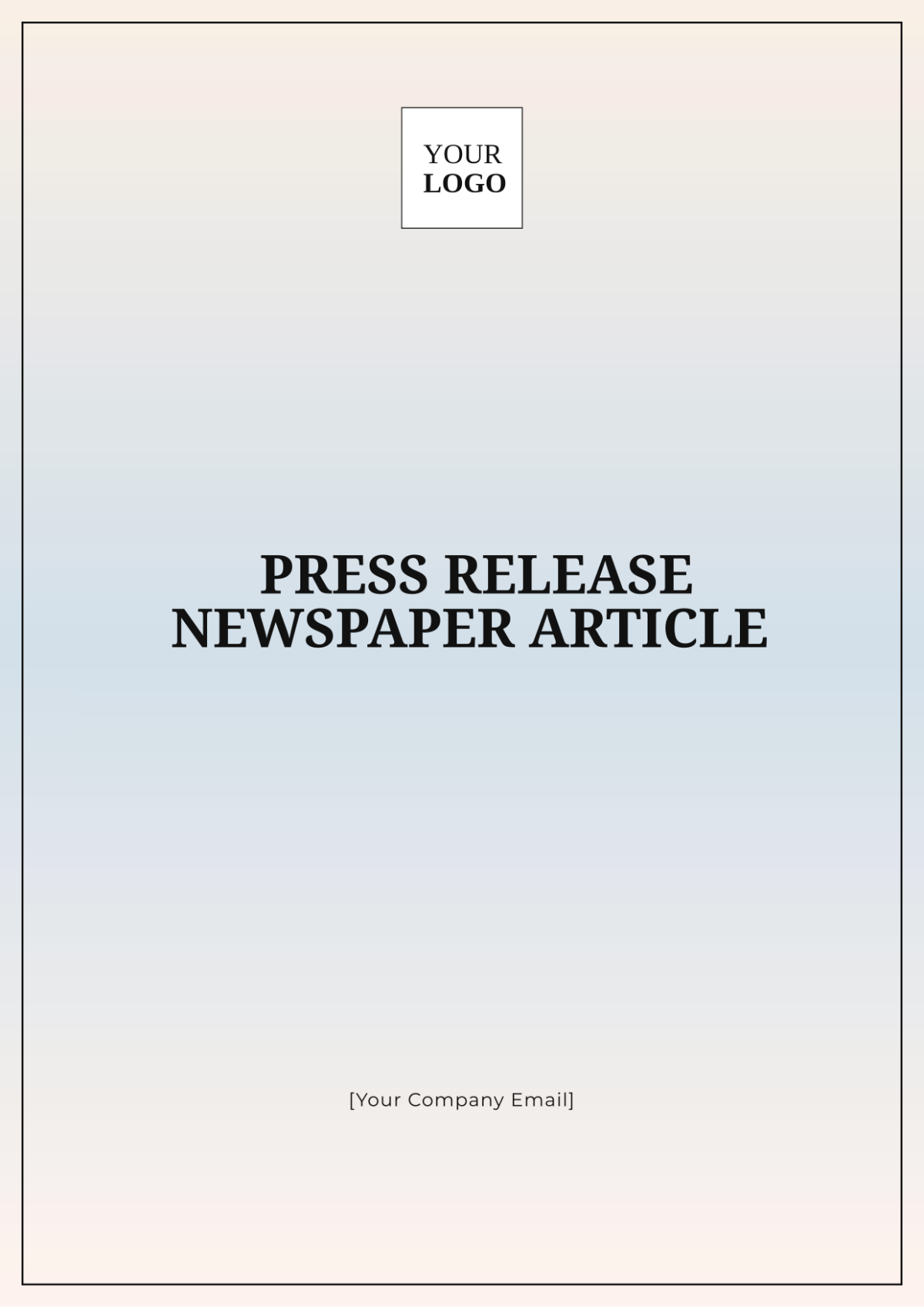 Press Release Newspaper Article Template - Edit Online & Download