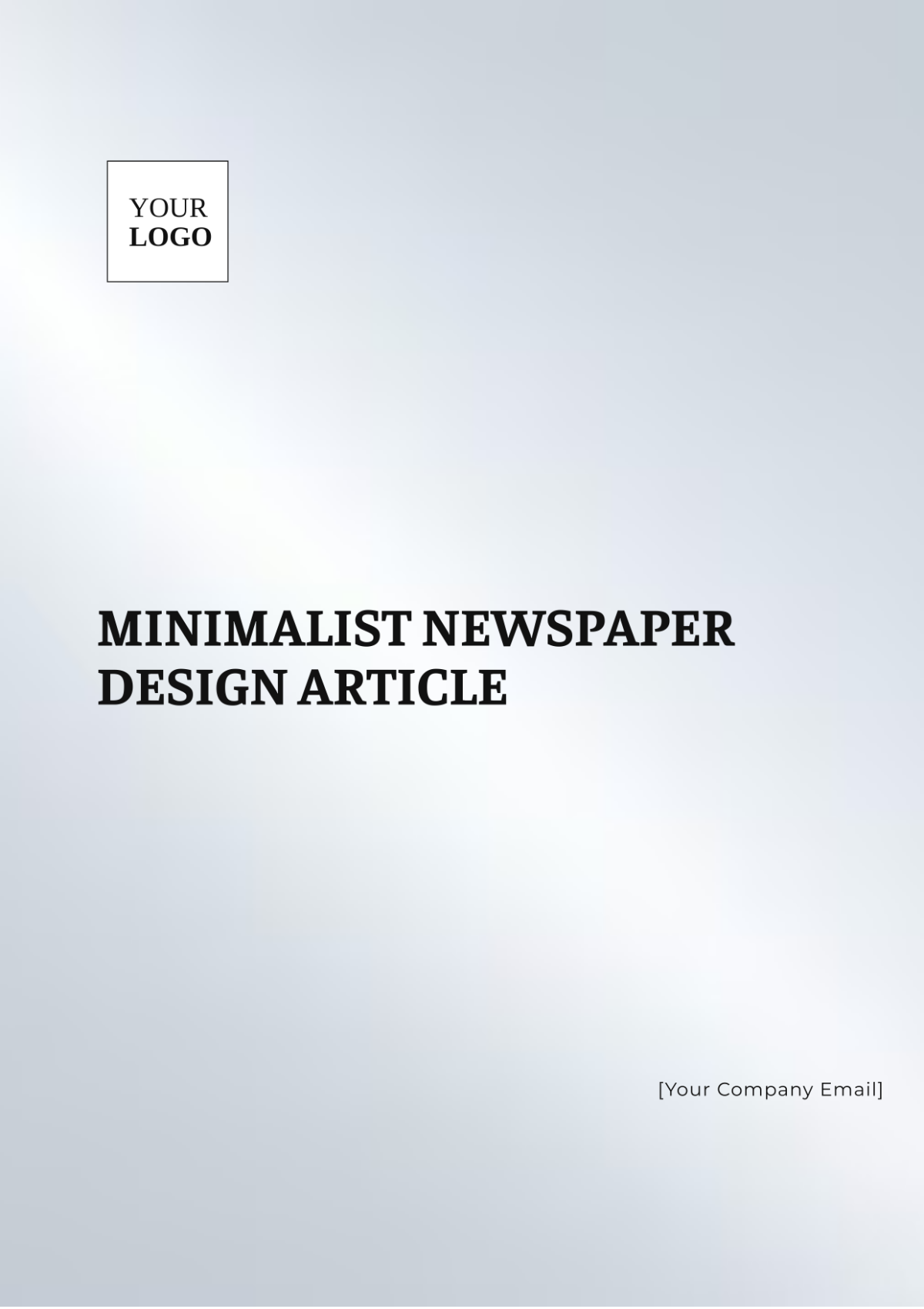 Minimalist Newspaper Design Article Template - Edit Online & Download