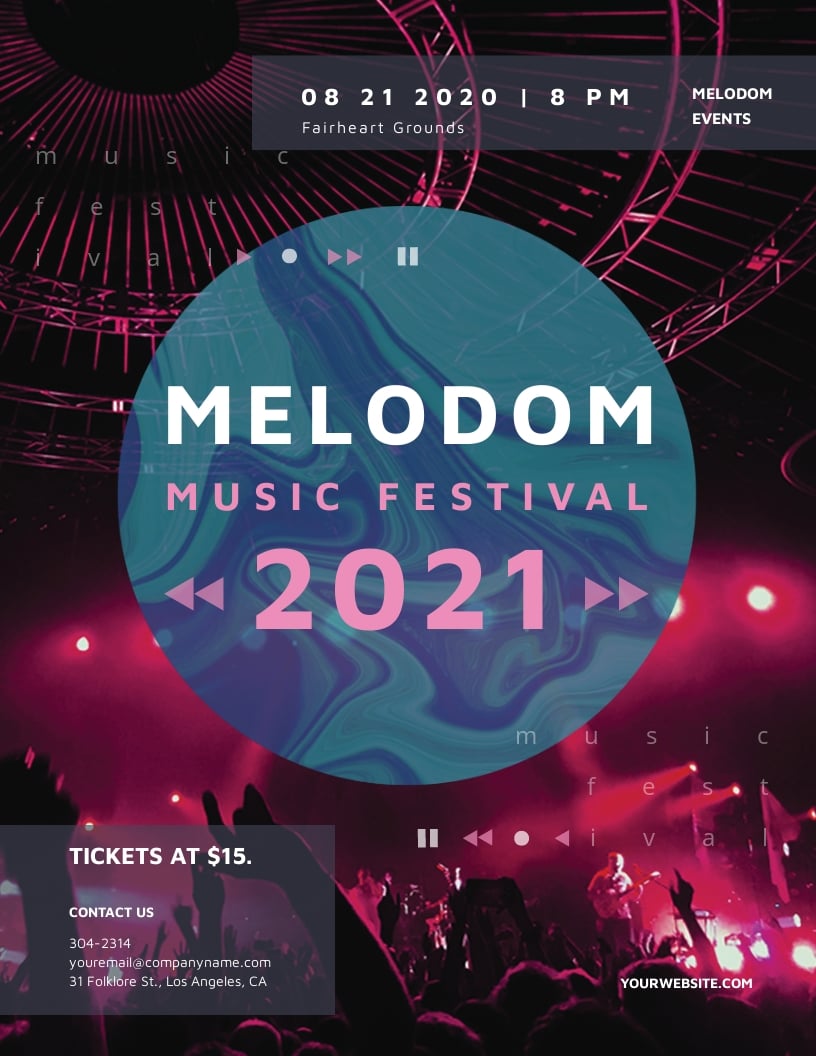 Live Music Festival Flyer Template [Free JPG] Google Docs