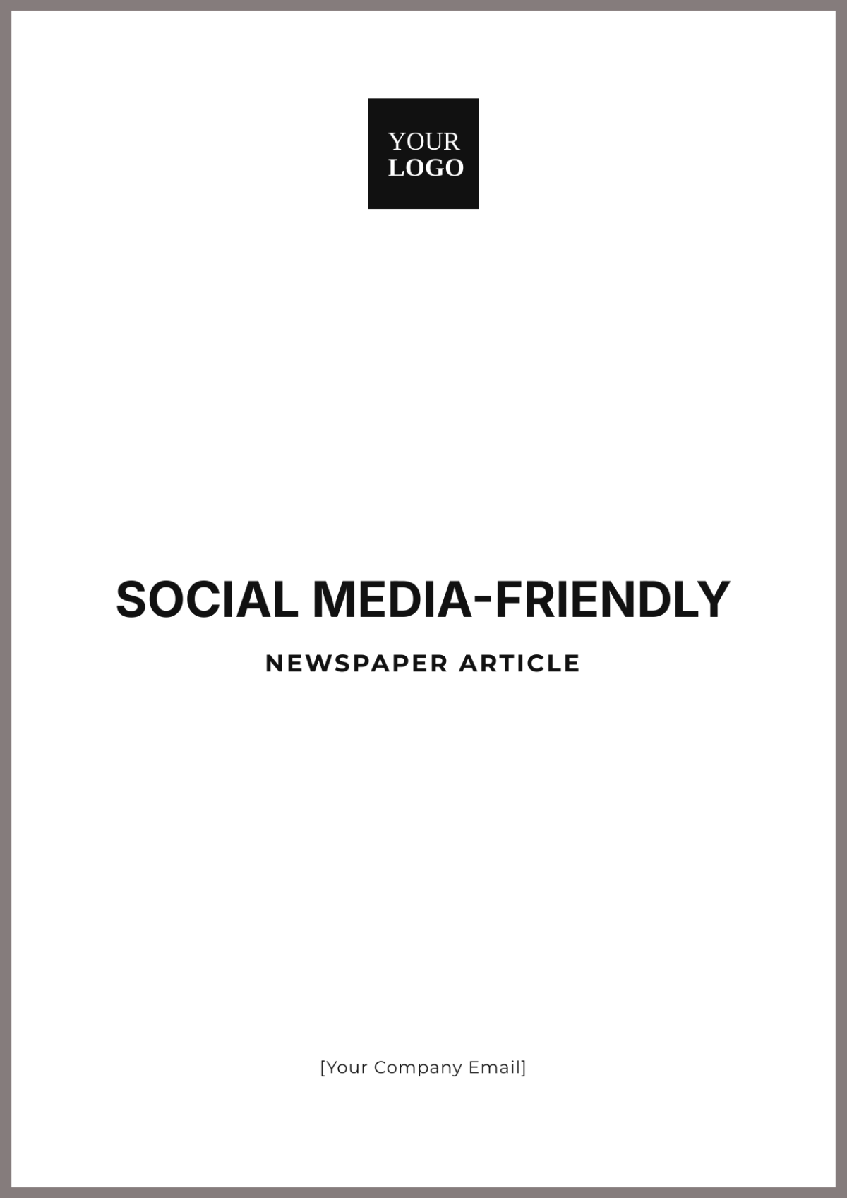 Social Media-Friendly Newspaper Article Template - Edit Online & Download