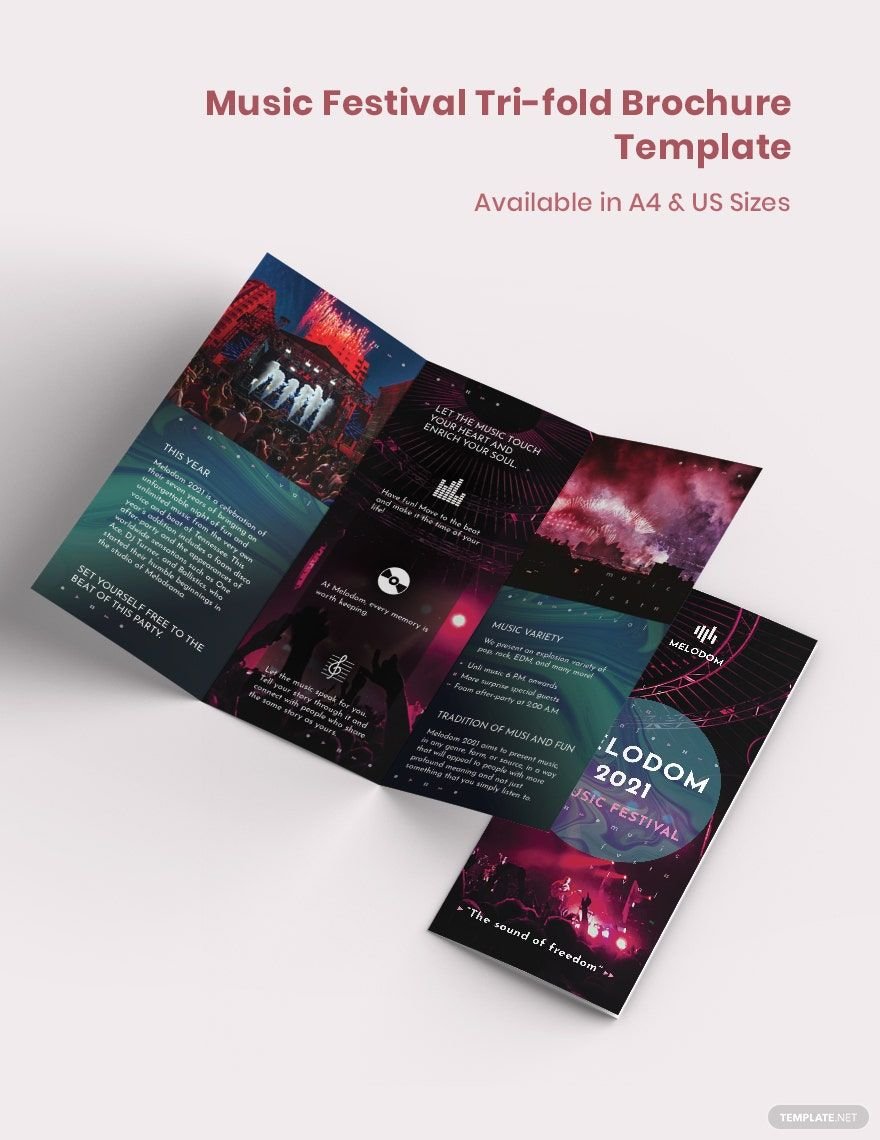 Music Festival Tri-Fold Brochure Template