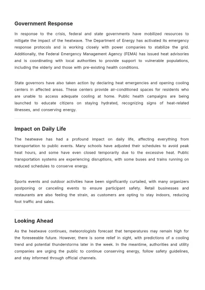 Free Daily News for Newspaper Article Template to Edit Online