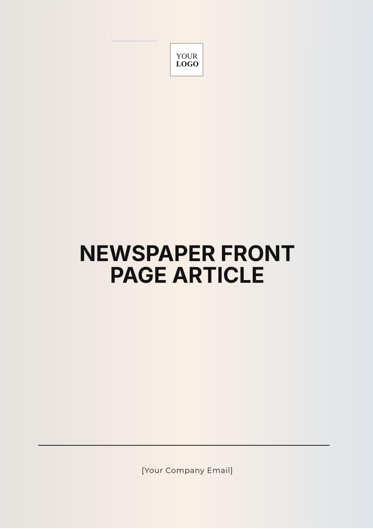 Newspaper Front Page Article Template - Edit Online & Download