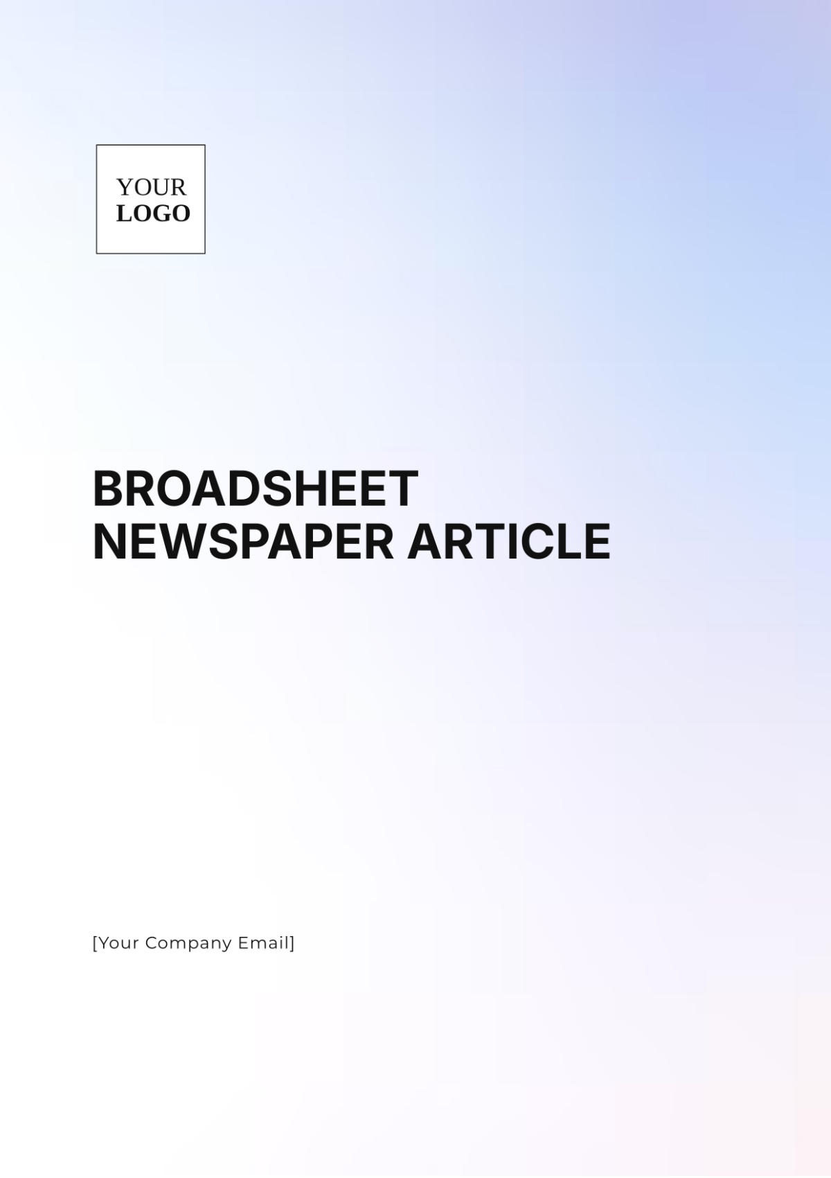 Broadsheet Newspaper Article Template - Edit Online & Download