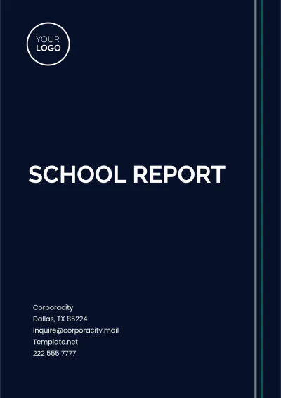 Free School Report Template to Edit Online