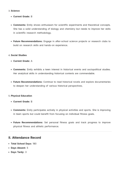Free School Report Template to Edit Online