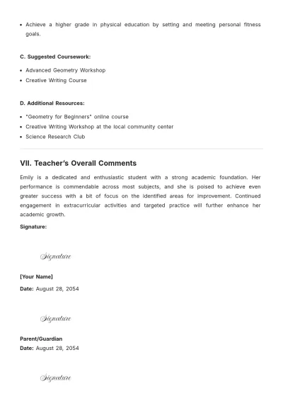Free School Report Template to Edit Online