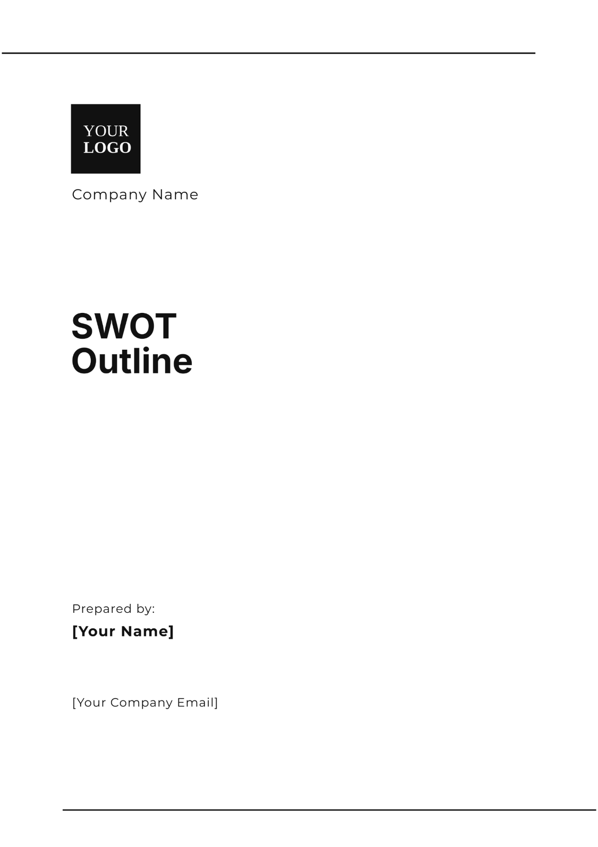 Editable SWOT Outline Template