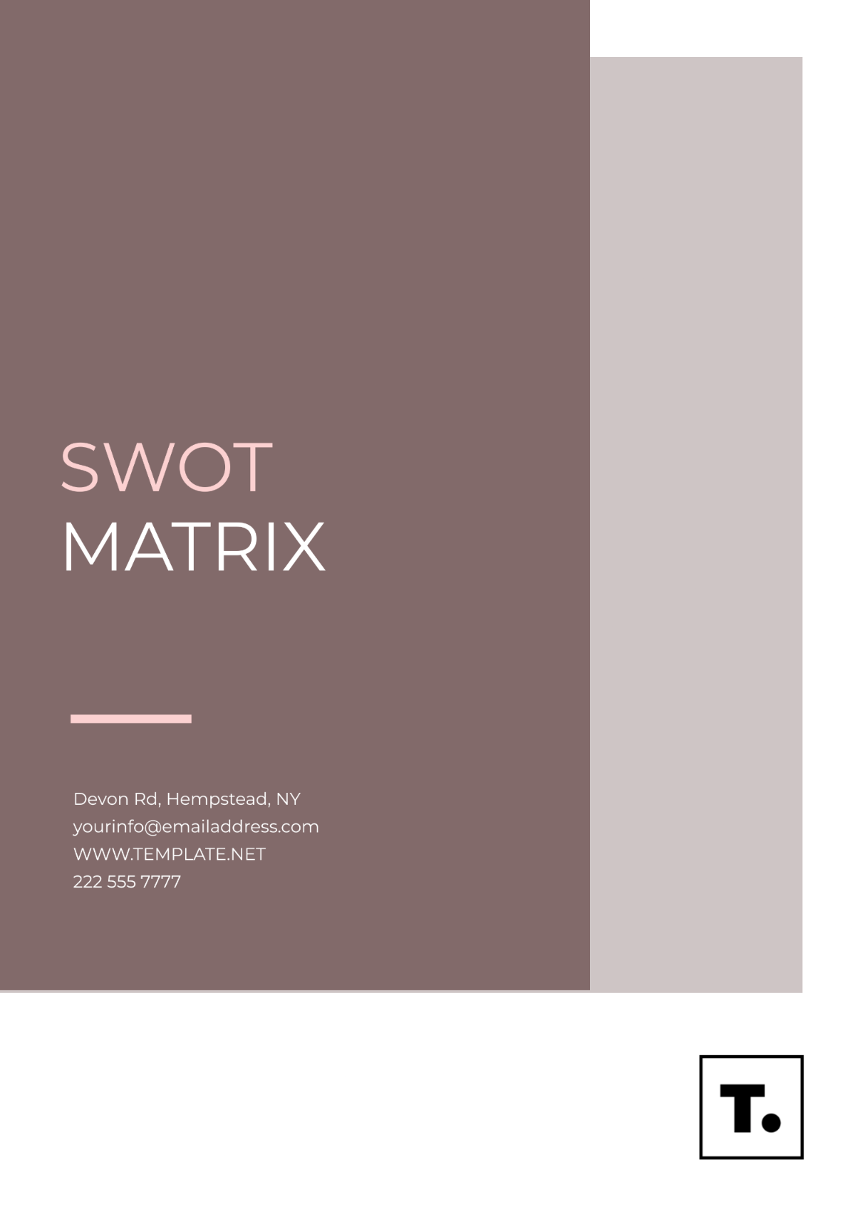 Sample SWOT Matrix Template - Edit Online & Download