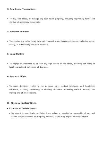 Free Legal Power of Attorney Template to Edit Online