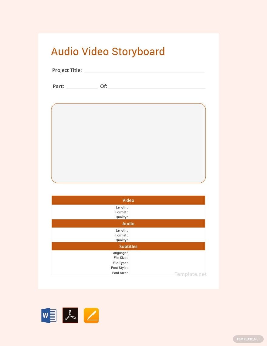 Audio video Storyboard Template