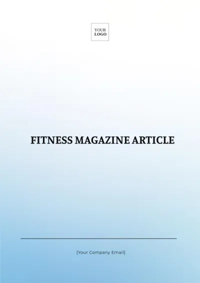 Free Fitness Magazine Article  Template to Edit Online