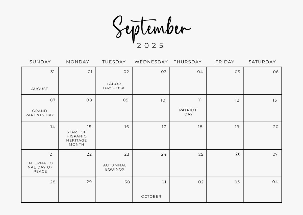 Free Vacation Calendar Template to Edit Online