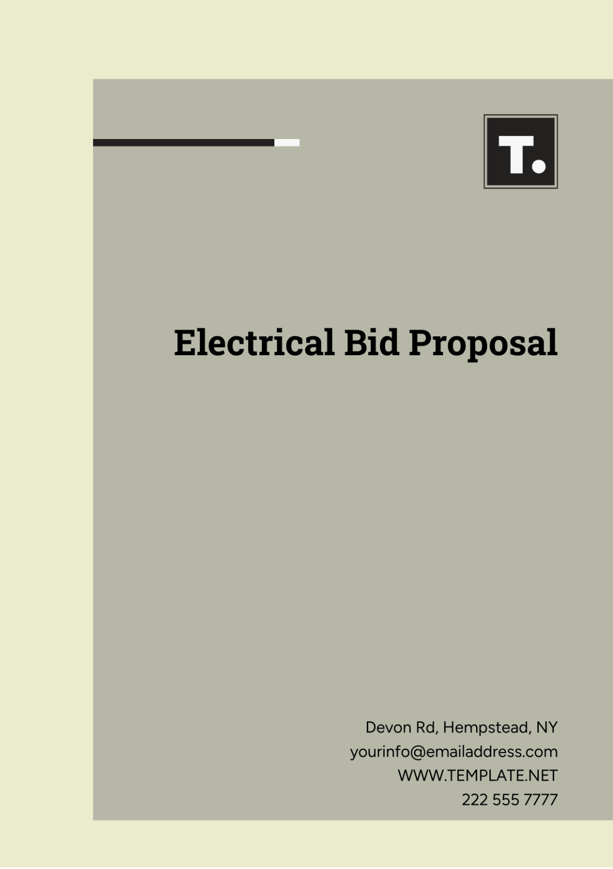 Electrical Bid Proposal Template - Edit Online & Download