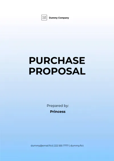 Free Purchase Proposal Template to Edit Online