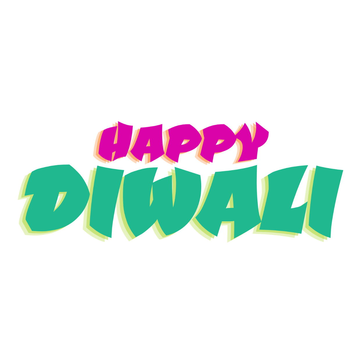 Bold Happy Diwali Text - Edit Online & Download