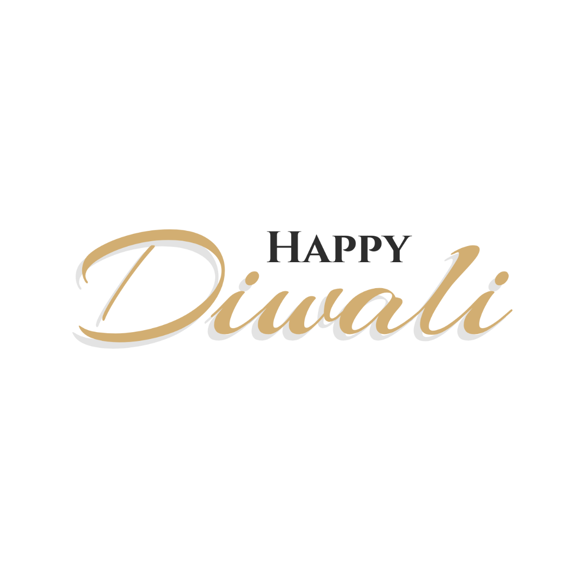 Elegant Happy Diwali Text