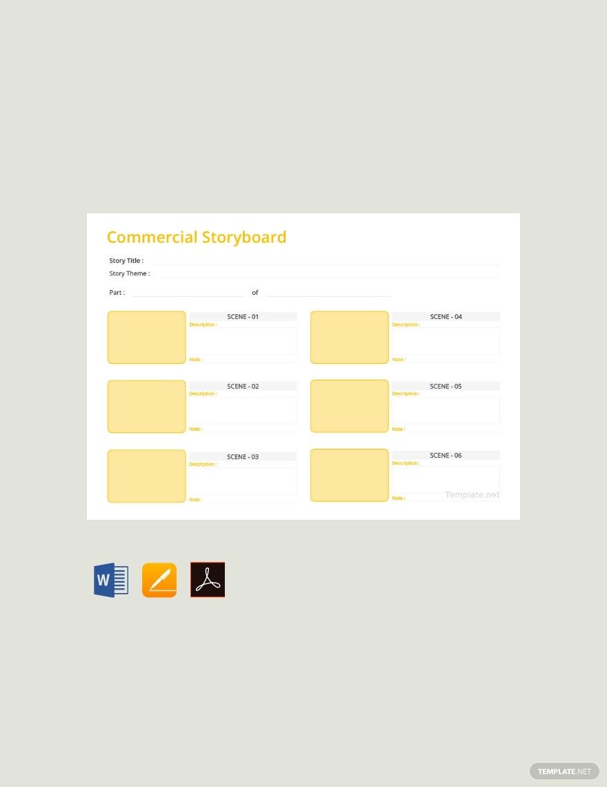 Commercial Storyboard Template