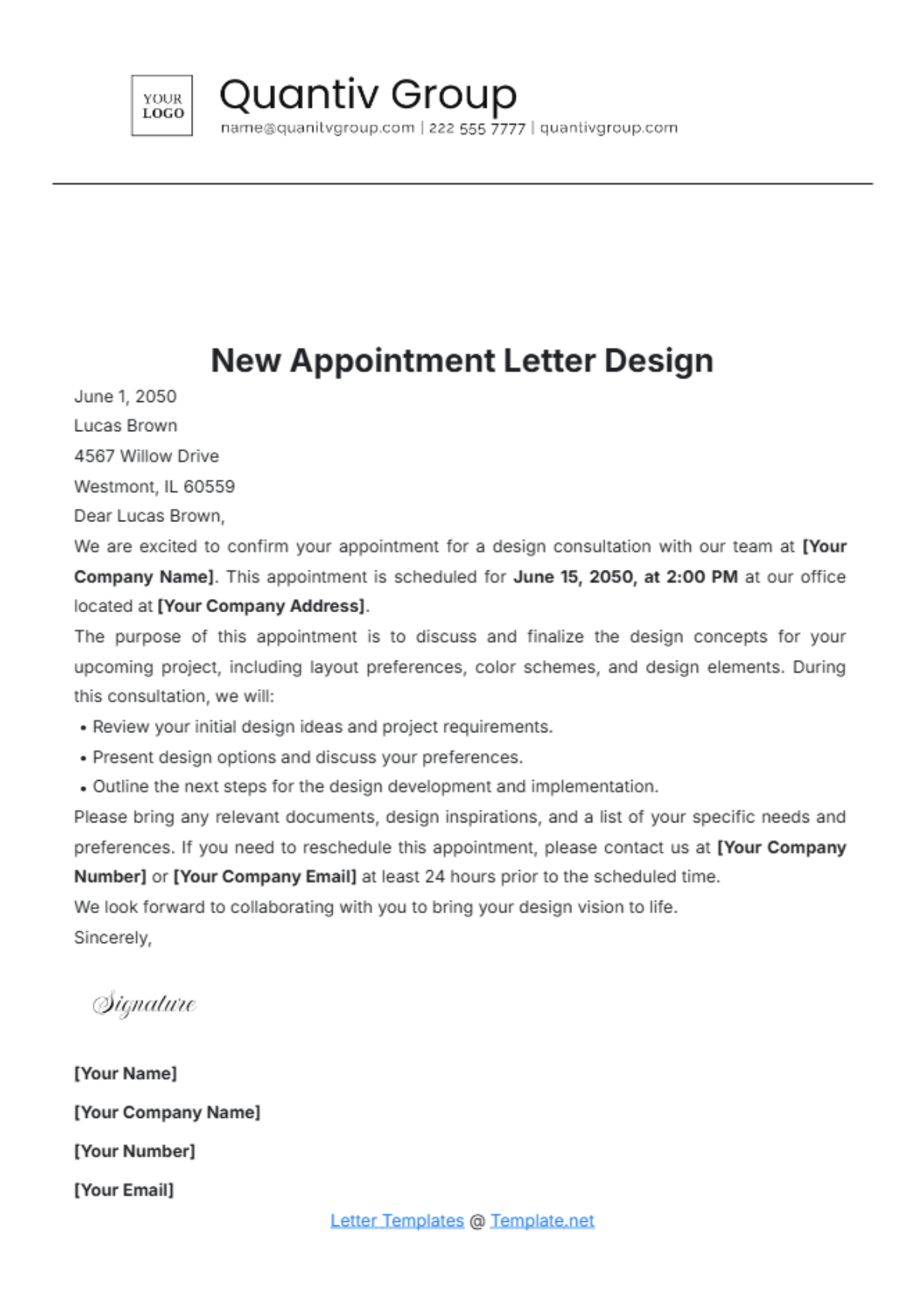 New Appointment Letter Design Template