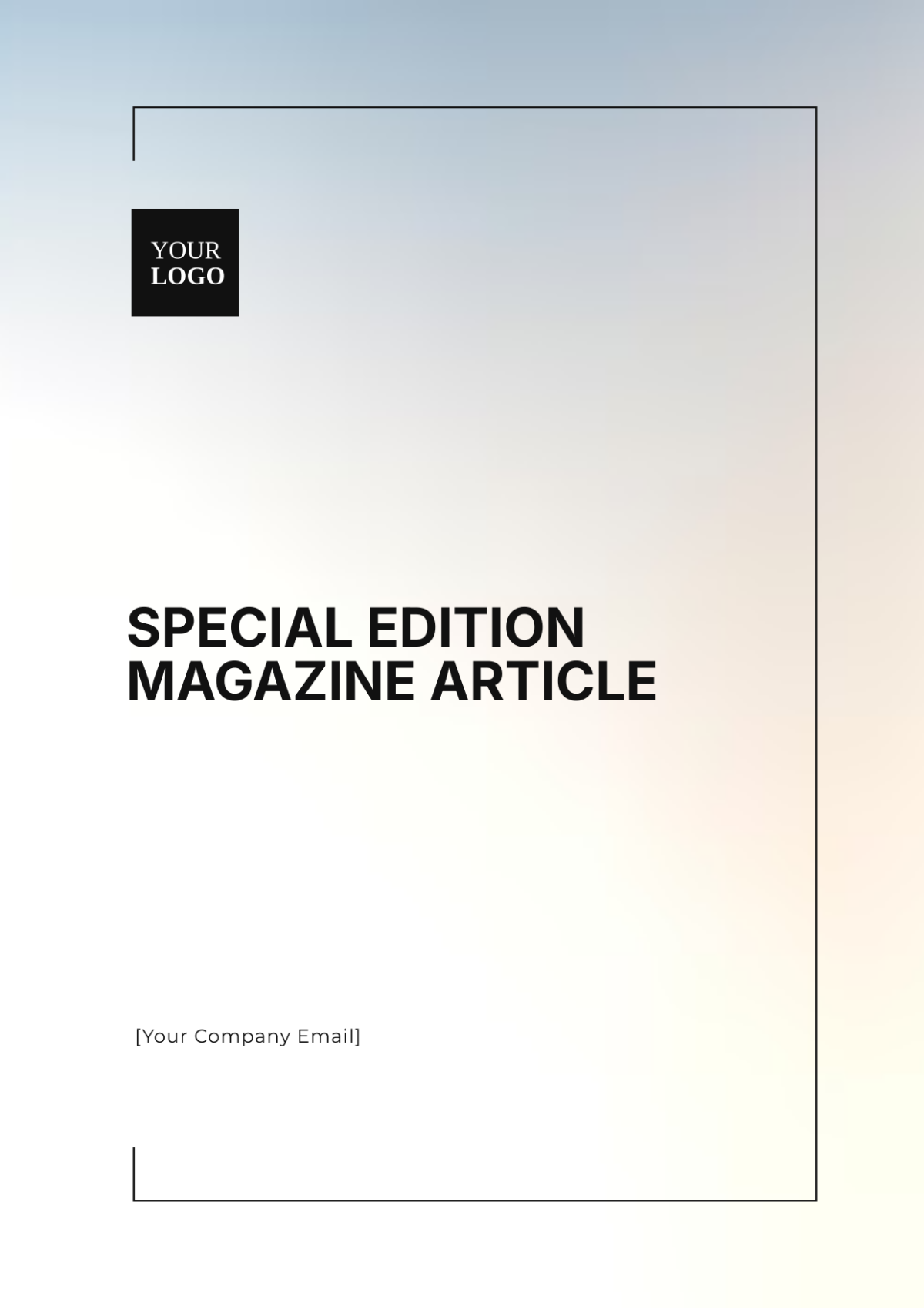 Special Edition Magazine Article Template