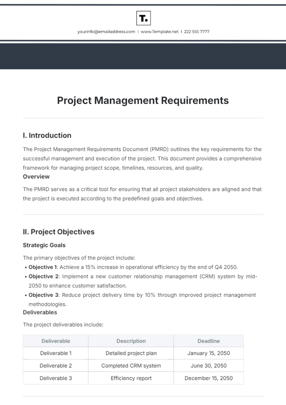 Project Management Requirements Template - Edit Online & Download