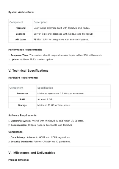 Free Product Design PRD Template to Edit Online | Template.net to Edit Online