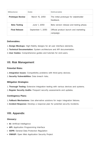 Free Product Design PRD Template to Edit Online | Template.net to Edit Online