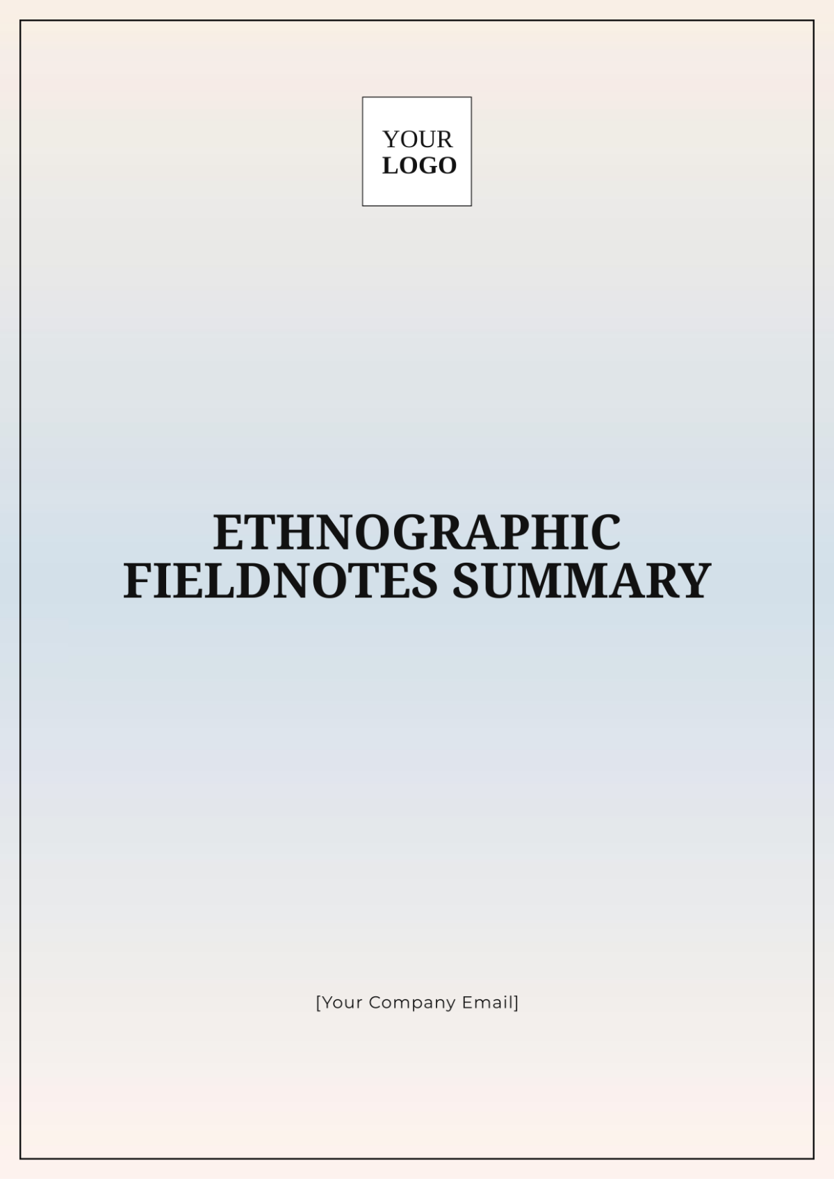 Ethnographic Fieldnotes Summary Template