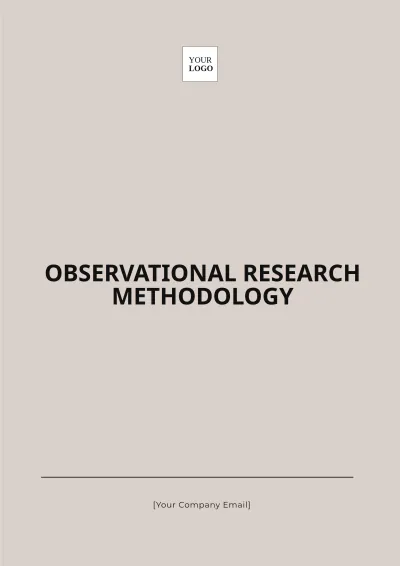 Free Observational Research Methodology Template to Edit Online