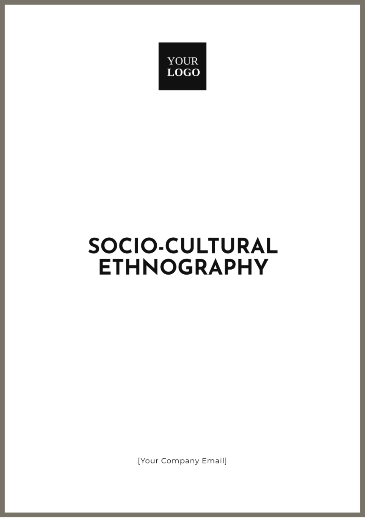 Socio-Cultural Ethnography Template