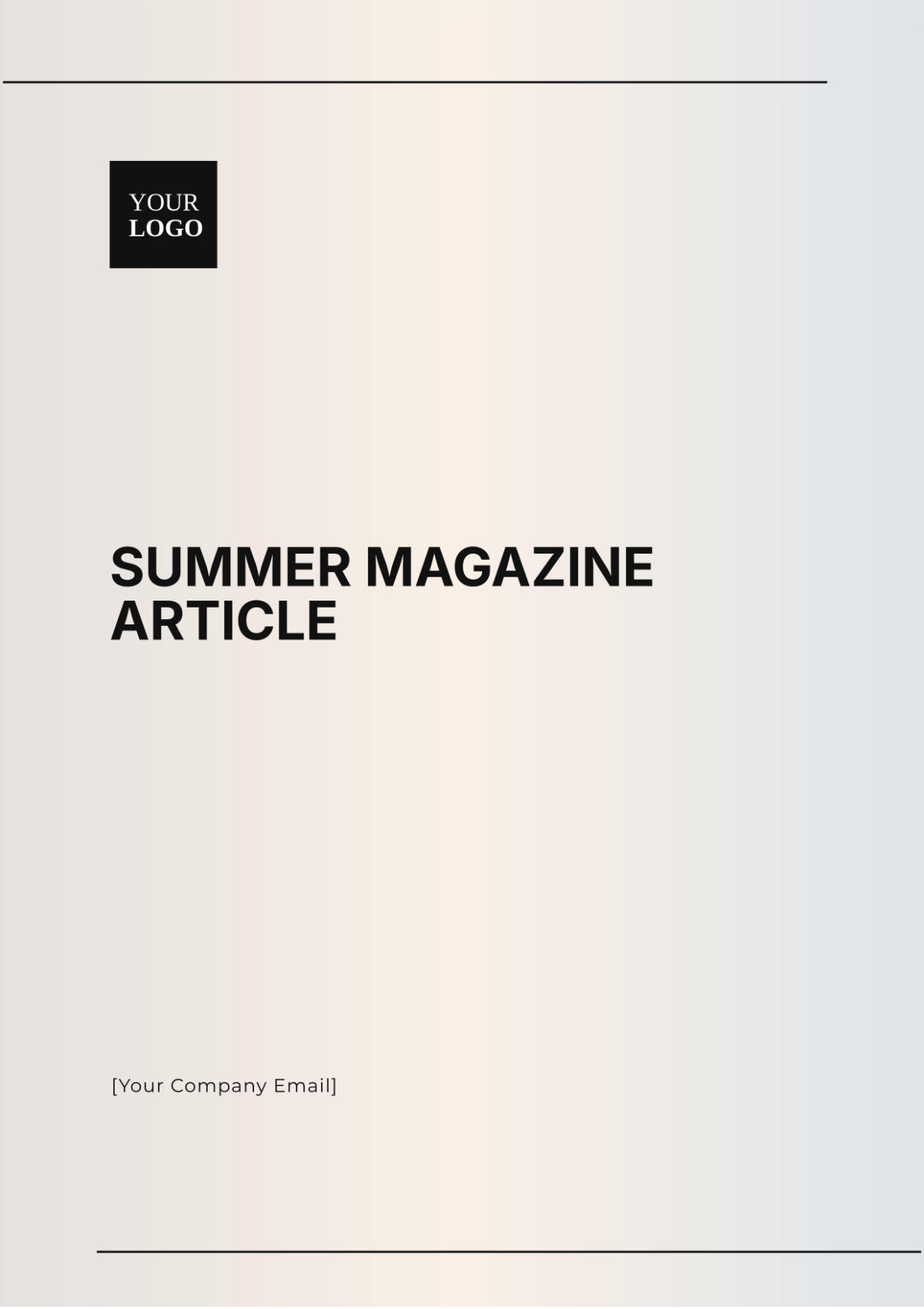 Summer Magazine Article Template