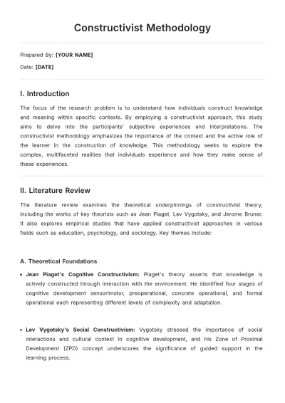 Free Constructivist Methodology Template to Edit Online