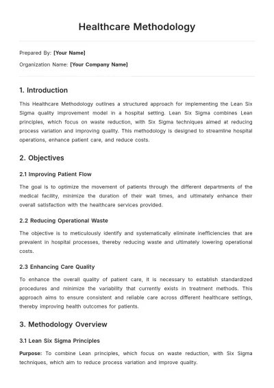 Free Healthcare Methodology Template to Edit Online