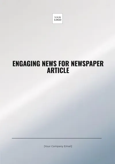 Free Engaging News for Newspaper Article Template to Edit Online